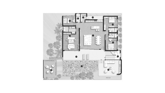 Планировка виллы 4 спальни в ЖК Clover Residence № 11016 (2D)