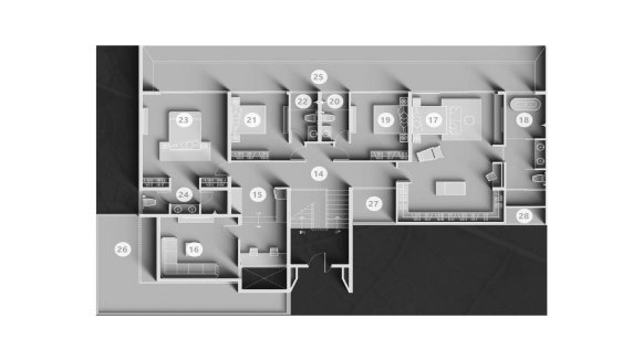 Villa floor plan, 5 bedrooms in Clover Residence No. 11020 (2D)