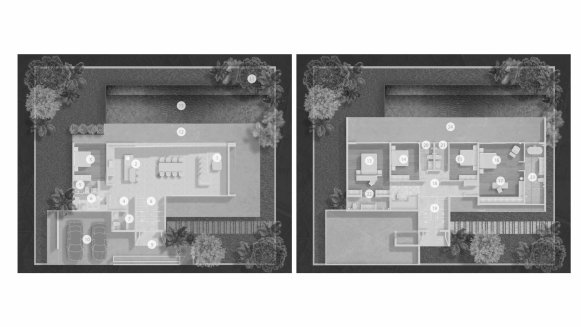 Villa floor plan, 5 bedrooms in Clover Residence No. 11020 (2D)